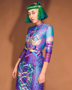 LOGIC LATTICE MAXI DRESS