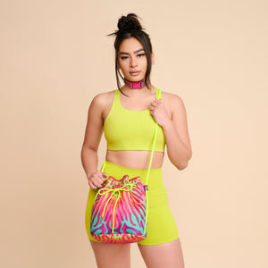 NEON FLUX NEOPRENE BUCKET BAG