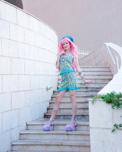 TRIBE O LIGHT CURLY KNIT SKIRT