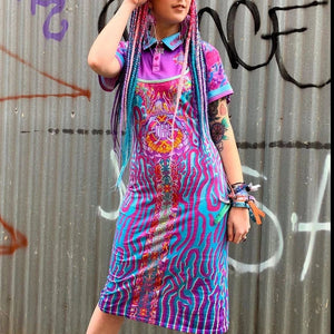 CRYPTIC FREQUENCY 100% COTTON MAXI DRESS