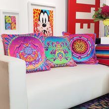 Load image into Gallery viewer, AUGMENTED REALITY CUSHION COVER - CERULEAN SUNRISE - SOLD OUT