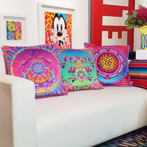 AUGMENTED REALITY CUSHION COVER - CERULEAN SUNRISE - SOLD OUT