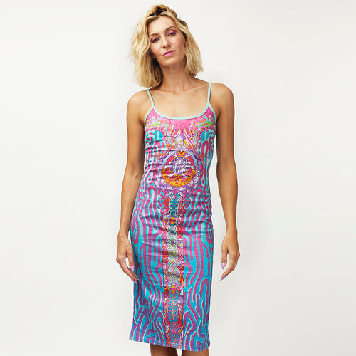 CRYPTIC FREQUENCY 100% COTTON MAXI DRESSw