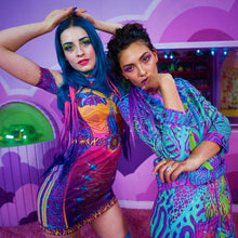 Load image into Gallery viewer, CRYPTIC FREQUENCY OPEN SHOULDER DRESS