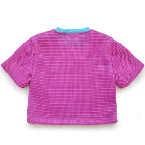 MESH CROP WITH CHENILLE PATCH