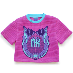 MESH CROP WITH CHENILLE PATCH