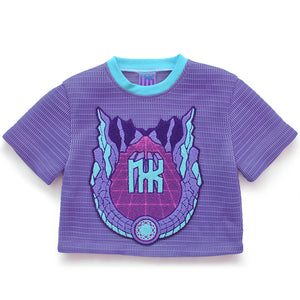 MESH CROP WITH CHENILLE PATCH