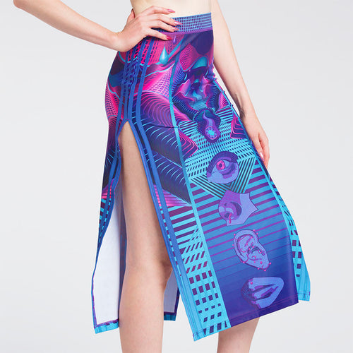 DIGITAL DRIFT SPLIT SKIRT